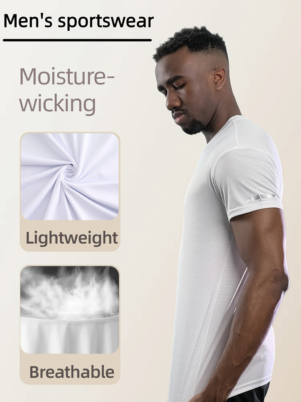 5pcs Men's Quick-Dry Athletic T-Shirts