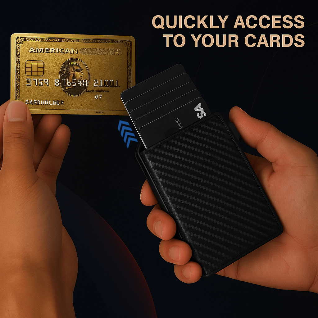 Men's Slim Pop-Up Bifold Leather Wallet With Magnetic Closure