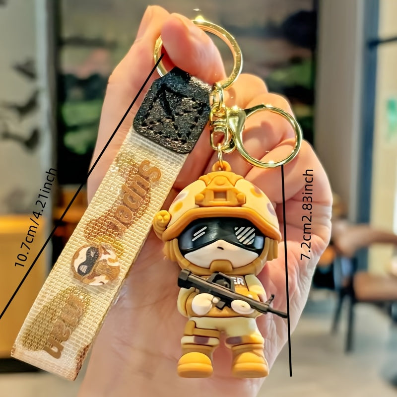 Mini Military Soldier Anime Keychain – Cute Bag Charm Gift