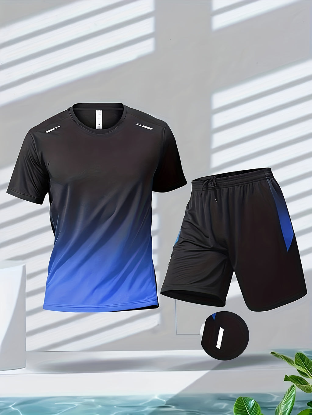 Men’s 6pc Quick-Dry Active Set – Gradient Tee & Shorts