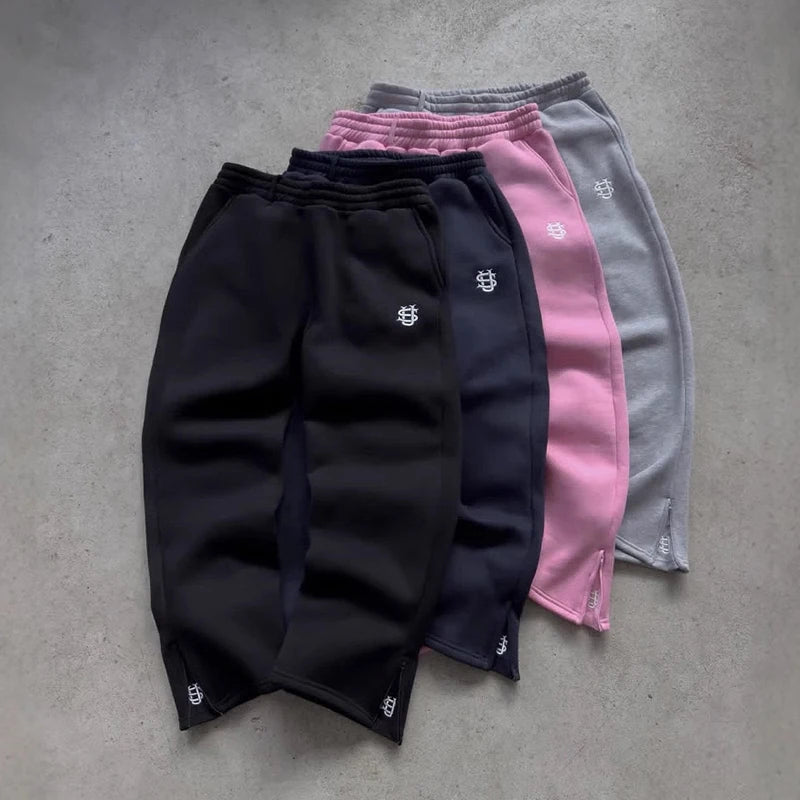Y2K High Waist Sweatpants – Solid Color Streetwear