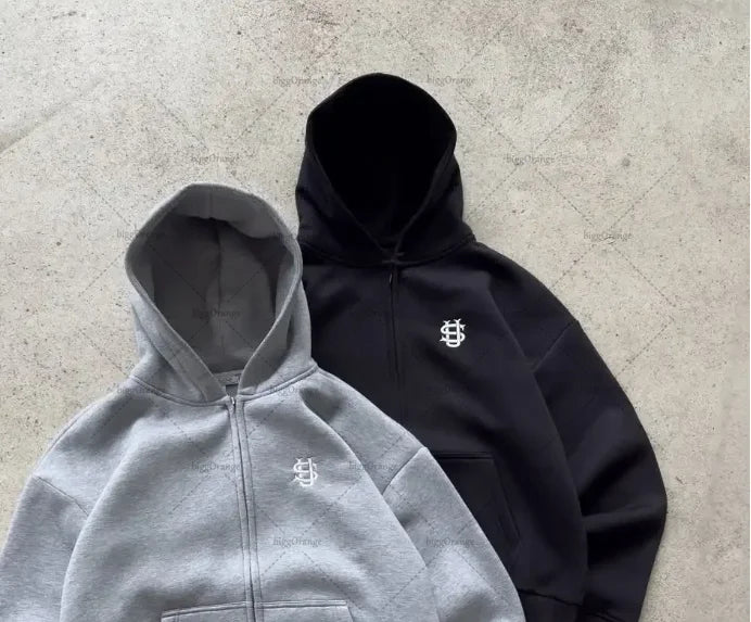 2025 Harajuku Embroidered Hoodie – Unisex Streetwear