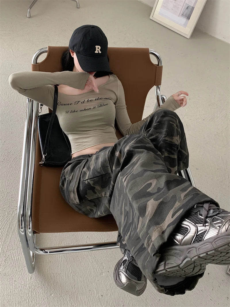 Y2K Low Rise Camo Jeans – Baggy Streetwear Fit