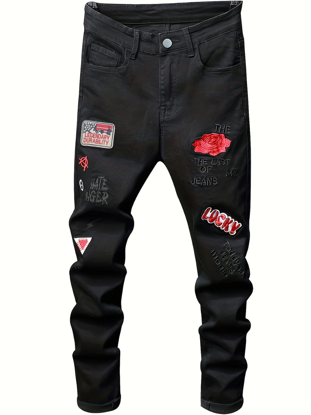 Slim Stretch Embroidered Jeans