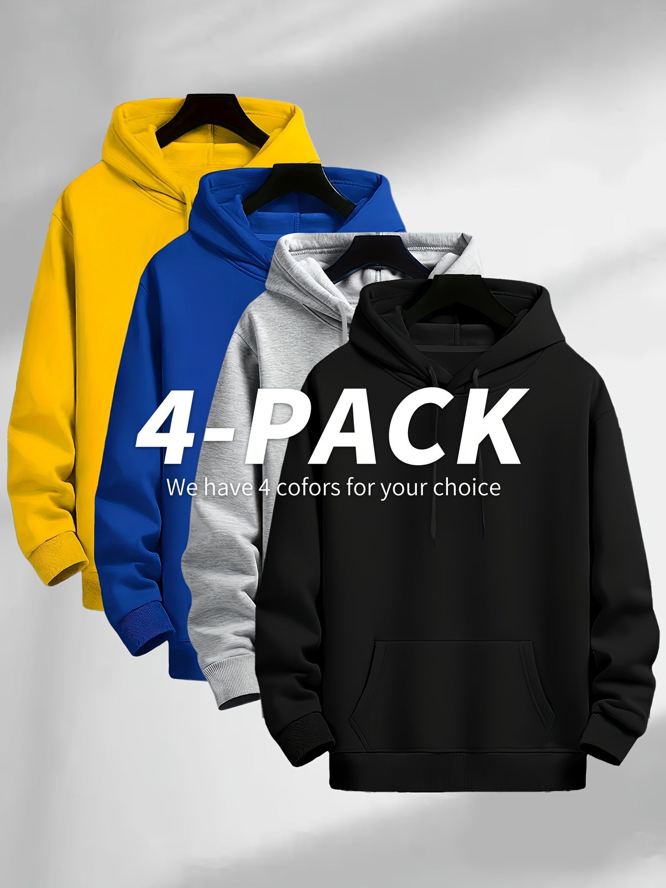 4 Simple Solid Color Hoodies