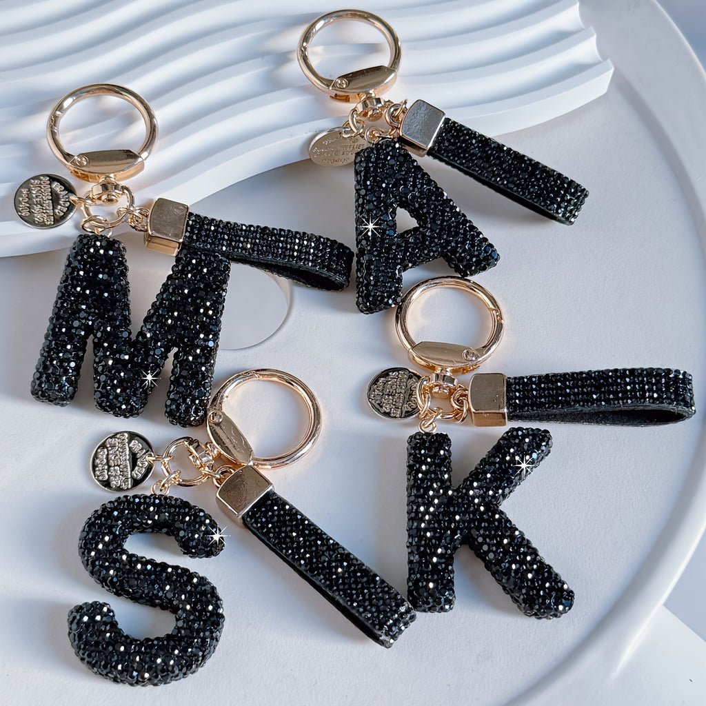 Bling Initial Keychain – Custom Letter Charm